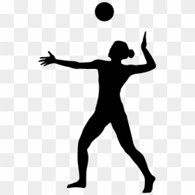 Volleyball Silhouette Sport - Silueta De Mujer Jugando Voleibol, HD Png Download - volleyball png images