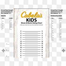Printable Foot Size Chart - Cabela's, HD Png Download - kids shoes png