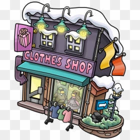 Transparent Shop Png - Club Penguin Town Center, Png Download - shop clipart png