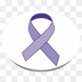 Lavender Cancer Ribbon - Circle, HD Png Download - ribbon hd png