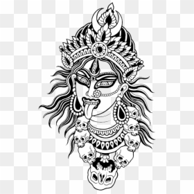 Download And Art Drawing - Kali Maa Face Drawing, HD Png Download - hanuman black png