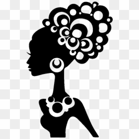 Black Hair Silhouette Afro-textured Hair African American - African Women Clip Art, HD Png Download - lady hair png