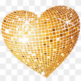 Gold Disco Heart Png Clipart Picture - Transparent Background Sparkle Heart, Png Download - dasara images png