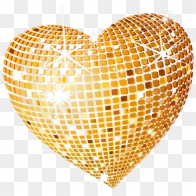 Gold Disco Heart Png Clipart Picture - Transparent Background Sparkle Heart, Png Download - dasara images png
