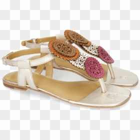 Sandals Vicky 11 Dark Pink Vegas White Tibet White - Flip-flops, HD Png Download - ladies sandal png