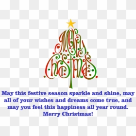 Merry Christmas Wishes Png Free Pic - Merry Christmas Christmas Tree Svg, Transparent Png - happy christmas text png