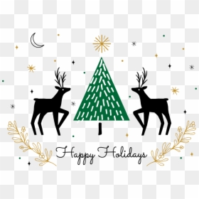 Christmas Cards Set With Gold Foil - Reindeer, HD Png Download - christmas cards png
