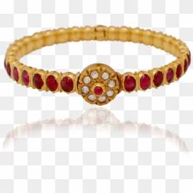Ethnic Ruby Gold Bracelet - Diamond, HD Png Download - diamond bangles png