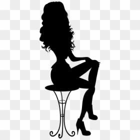 Silhouette Woman Sitting Down, HD Png Download - woman silhouette png