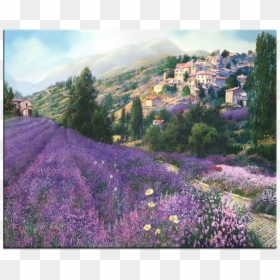 Lavender Field Canvas Painting, HD Png Download - lavender png