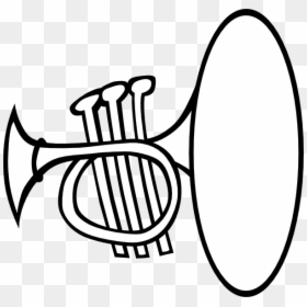 Musical Instrument Black And White, HD Png Download - trumpet png