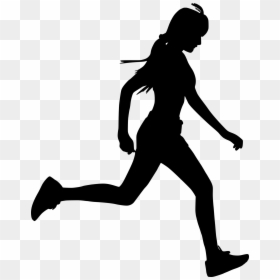 Woman Running Silhouette Vector, HD Png Download - running png