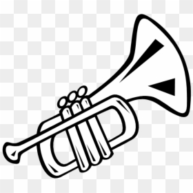 Trumpet Clipart Black And White, HD Png Download - trumpet png
