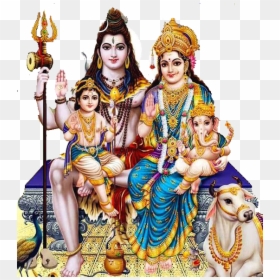Shiva Parvati Ganesh Kartikeya, HD Png Download - shiv png