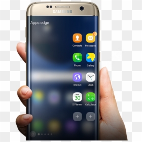Samsung S7+ Edge, HD Png Download - mobile in hand png