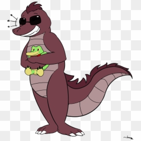 My First Commission A Cute Gator Holding Another Cute - Cartoon, HD Png Download - uf gator png