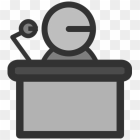Speaker, Desk, Employee, Presented, Talk, Microphone - Presentation Sticker, HD Png Download - employee icon png