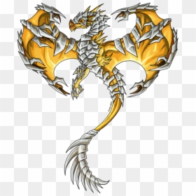 Gold Dragon Png , Png Download - Gold And Silver Dragon, Transparent Png - gold dragon png
