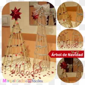 Arbolito Navideño Con Palitos De Brochetas - Manualidades Con Palitos De Brochetas, HD Png Download - adornos de navidad png