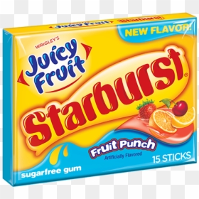 Wrigley Juicy Fruit Starburst Fruit Punch 15 Stick - Juicy Fruit New Gum, HD Png Download - fruit punch png