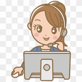 This Free Icons Png Design Of Female Call Centre Worker - Call Center Agent Clipart, Transparent Png - worker icon png