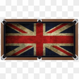 Union Jack Flag Custom Made Printed Pool Snooker Billiard - Rebel Flag Custom Pool Table Felt, HD Png Download - union jack png
