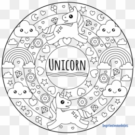 Mandala De Unicornios Para Niños - Circle, HD Png Download - unicornios png