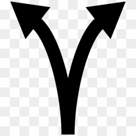 Up Arrow Bifurcation In Two - Bifurcacion Png, Transparent Png - two png