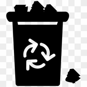Garbage With Recycle Sign Overflowing With Trash - Garbage Icon Png, Transparent Png - recycle sign png