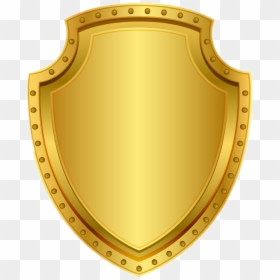 ##golden #shield #badge #blank - Gold Shield Vector Png, Transparent Png - blank badge png