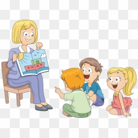 Transparent Preschool Story Time Clipart - Listening To A Story, HD Png Download - story time png