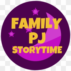 Dark Purple Circle With The Words "family Pj Storytime - Pj Story Time, HD Png Download - story time png