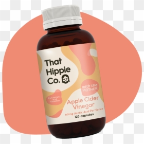 That Hippie Co Apple Cider Vinegar Capsules With ‘the - Bottle, HD Png Download - apple cider png