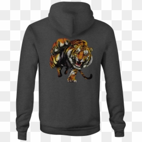 Zip Up Hoodie Tiger Stripes Hooded Sweatshirt, HD Png Download - tiger stripe png