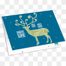 Picture Of 2018 Holiday Card - Reindeer, HD Png Download - holiday card png