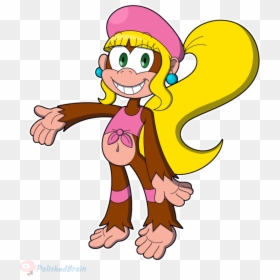 Transparent Fan Clipart - Donkey Kong Country 3: Dixie Kong's Double Trouble!, HD Png Download - donkey kong 64 png