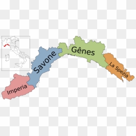Map Of Region Of Liguria Italy With Provinces Fr Clipart - Liguria Map, HD Png Download - italy map png