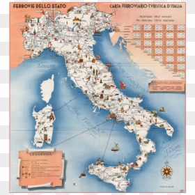 Mạng Lưới Đường Sắt Italia, HD Png Download - italy map png