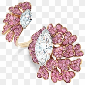 11 01 1830 Pink And White Diamond Ring 2 Copy - Crystal, HD Png Download - bird of paradise png