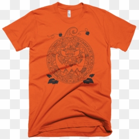 Occulture Sigil Pumpkin Black Mockup Front Wrinkled - T-shirt, HD Png Download - sigil png