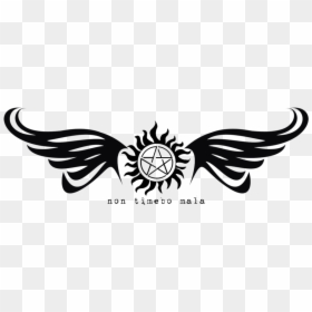 Castiel Sigil Supernatural Wiki Symbol - Supernatural Symbol With Wings, HD Png Download - sigil png