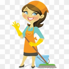 Domestic Helper Cartoon, HD Png Download - house cleaning png