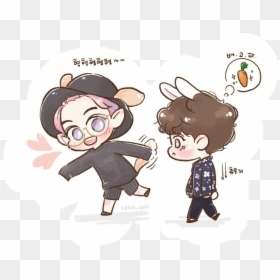 Exo Suho Chanyeol Exo-k Cute Fanart , Png Download - Exo Cartoon Picture Chanyeol, Transparent Png - suho png