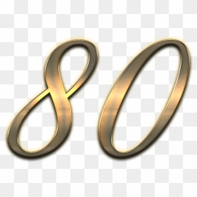 80 Number Soft Shadow Png - Gold 80 Png, Transparent Png - gold numbers png