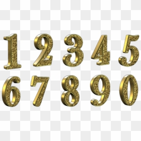 Png Free Golden - Gold Transparent Background Numbers Png, Png Download - gold numbers png