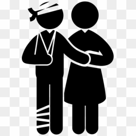 Patient With Bandages And A Doctor - Patient And Caregiver Icon, HD Png Download - bandages png