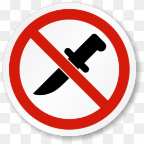 Knife Allowed Iso Prohibition - No Knives Sign, HD Png Download - prohibition sign png