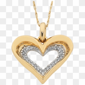 Transparent Gold Heart Png - Locket, Png Download - golden heart png