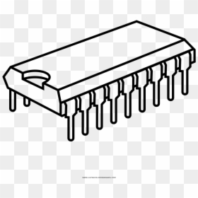 Computer Chip Coloring Page - Drawing Of Computer Chip, HD Png Download - computer chip png