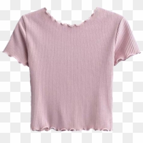 #shirt #top #pink #frills #croptop #cute #aesthetic - Ruffle Crop Top T Shirt, HD Png Download - pink shirt png